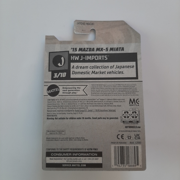 '15 Mazda MX-5 Miata 2024 Hot Wheels J-Imports Collection Diecast Car Green JDM - Picture 7 of 8